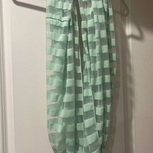 Mint green infinity scarf